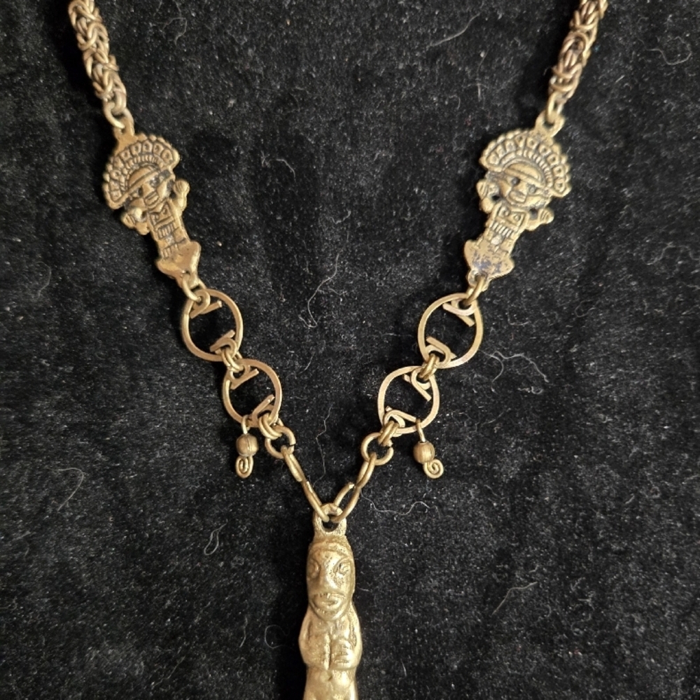 Vintage Gold Skull Necklace
